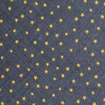 1 Yrd 42 W DEBBIE MUMMS The Word Fabric Tiny Gold Stars Hatched Background • $5.45