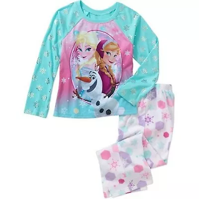 Disney Frozen Girl Elsa Anna And Olaf Long Sleeve Pajama Set (Small(6/6x)) • $12.19