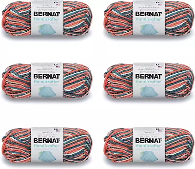 Bernat Handicrafter Cotton Coral Seas Ombre Yarn - 6 Pack Of 42.5g/1.5oz - - 4 - • $14.46