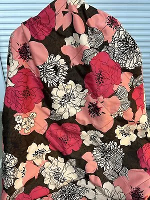 Vera Bradley Mocha Rouge Pink And Brown Floral Throw Blanket Spring • $28.99