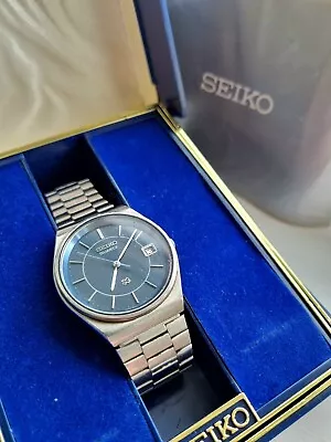 Vintage 1990s Seiko Sq Quartz Watch + Original Seiko Box 8222-708a • £69