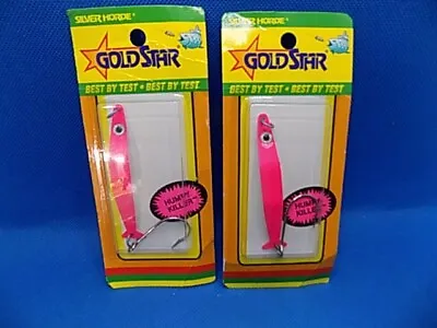Goldstar Silver Horde Coho Killer Fishing Lure Spoons Pink Glow (lot Of 2) • $19.99