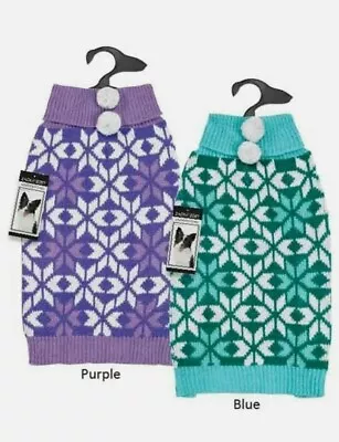 Only 2 Large Purple Left Zack & Zoey Elements Snowflake Pom Pom Sweater  • $14.22