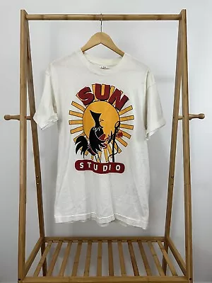 VTG Sun Studio Memphis TN Record Evis Cash Single Stitch Big Print T-Shirt Sz L • $89.96