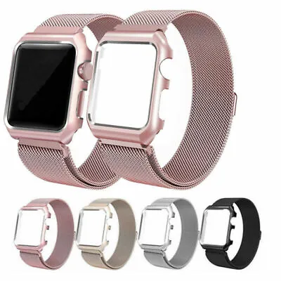 $5.99 • Buy Milanese Metal Strap Band +case For Apple Watch Series 5 4 3 2 6 Iwatch 40 44 38