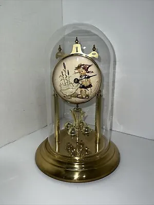 VINTAGE 1993 Goebel MJ Hummel Anniversay Clock 12  Glass Dome • $49.99