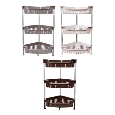 £13.99 • Buy 3 Tier Corner Storage Shower Rack Shelf Organiser Kitchen Bathroom Caddy Basket