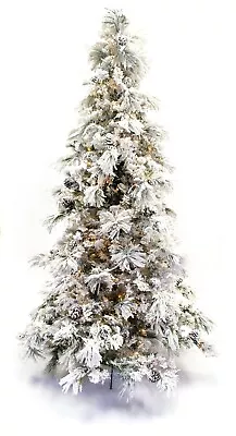 9' Flocked Pine Long Needle Prelit Artificial Christmas Tree • $749.99