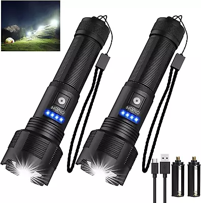 Flashlights High Lumens Super Bright LED 8000 Lumens Zoomable IPX4 Waterproof • $36.46