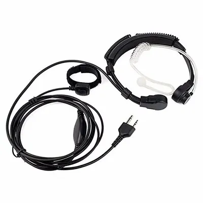 Military Throat Microphone Headset Earpiece Mic PTT For Midland Radio G5 G7 G9 • $23.39