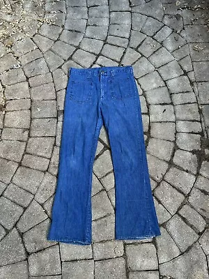 Vintage 70s Seafarer Jeans Sears Jeans Joint Bell Bottoms Flare 33x32 • $74.99