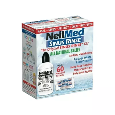 Neilmed Sinus Rinse Nasal Wash Saline Solution Adults Premixed Sachets 10 Pack • $30.70