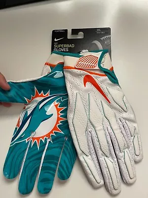 Nike Superbad 4.5 NFL Miami Dolphins Padded Football Gloves Size 3XL • $39.99