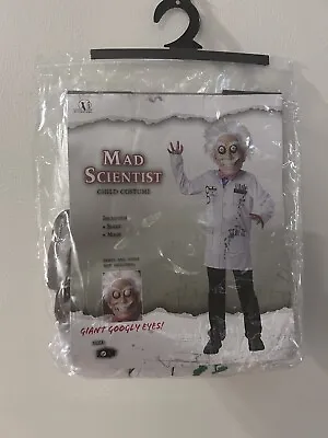 NWT Seasonal V Mad Scientist Child Halloween Costume Size L Shirt & Mask New • $16.99