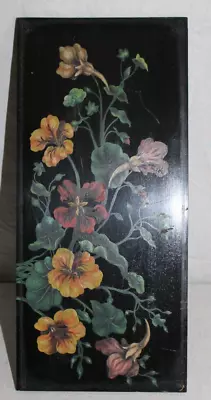 Victorian Folk Art Floral Oil Painting Wood Board Original Primitive Country • $69.99