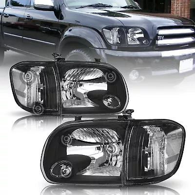 4PCS Headlights For 2005 2006 Toyota Tundra 05-07 Sequoia Black Headlamps LH+RH • $93.99