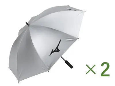 MIZUNO Silver Golf Umbrella Lightweight 65cm 99.9% UV Protection Unisex Set Of 2 • $196.61