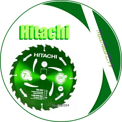 Hitachi 7-1/4  X 24-Teeth Circular Saw Blade Wet Or Dry - Green Urethane Coated  • $13.95