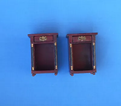 2 Dollhouse Miniature 1:12  End Tables Nightstands Wood Cabinets   Block House • $25
