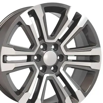 OEW Fits 22x9 Hyper Black Mach'd Yukon Denali Wheel 22  Rims GMC • $1040