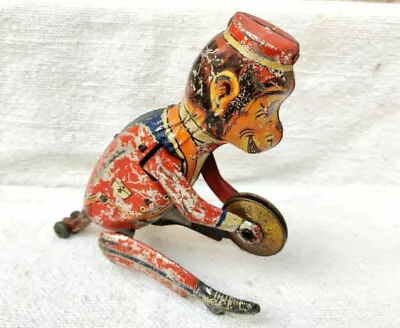 Vintage MT TM Monkey Playing Cymbal Litho Clockwork Windup Tin Toy Japan Toy255 • $574.97