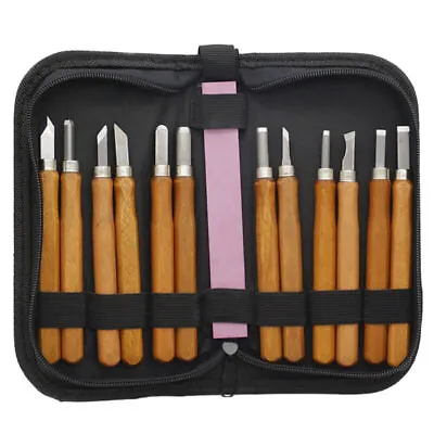 £15.99 • Buy 14 Wood Carving Knife Chisel Kit Woodworking Whittling Cutter Chip Hand Tool Set