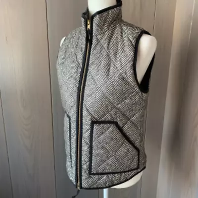 J.CREW Herringbone Black Cream Vest Sz XS *NEW* • $35