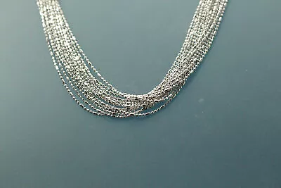 925 Sterling Silver 20  Long Milor Multi-strand Necklace 21 Grams (NEC5330) • $71.10