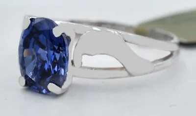 LAB CREATED AAA TANZANITE  2.36 Cts RING 10K WHITE GOLD - NWT - MADE IN USA • $0.99