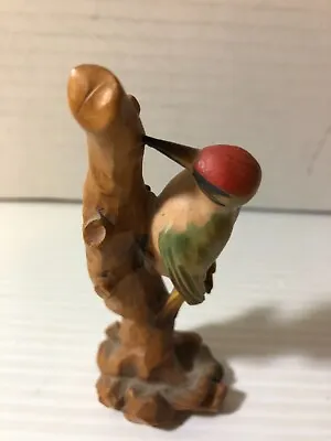 $89.99 • Buy Vintage ANRI Of Italy HAND CARVED Wood Bird WOODPECKER 4 1/2 