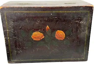 1800s Pin Paint Decorated Document Box Pennsylvania Floral Decoration Small • $130
