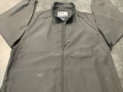 5.11 Tactical Jacket Mens 2XL Black Windbreaker Full Zip Polyester • $13.99