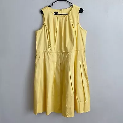 Talbots Yellow Fit And Flare Sleeveless Casual Dress Size 18WP *Read* • $25