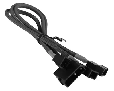 4-pin LP4 PC Power To 3x 3-Pin Fan Power Adapter / Splitter - Braided - Black • $7.99