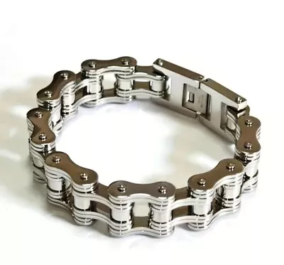Mens Stainless Steel 18mm Heavy Gothic Motorcycle Bike Chain Bracelet - 5 Colors • $17.99