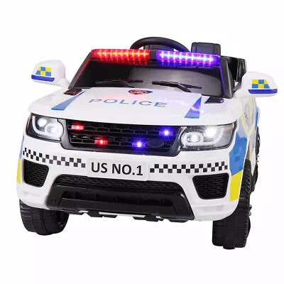 $229.99 • Buy 12V Electric Kids Ride On Police SUV Toy Car Remote Control LED&Music&Horn White
