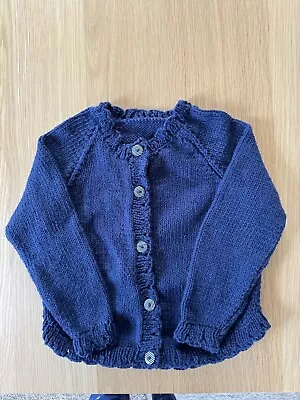 Hand Knitted Cotton Cardigan 18-24 Months • £12