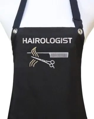 $28.75 • Buy Hair Stylist Apron  HAIROLOGIST  Hairdresser Salon Waterproof New Black Silver