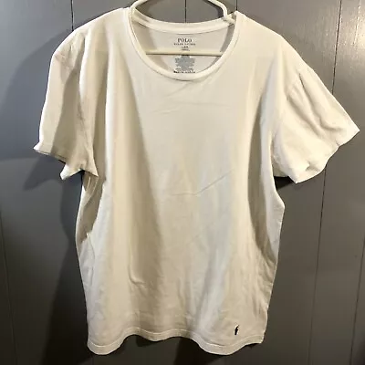 White Ralph Lauren Polo Mens Shirt SZ Large Short Sleeve Plain • $13.99