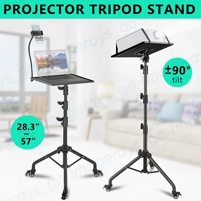 $49.95 • Buy Projector Tripod Laptop Stand Adjustable Height With Tray Wheels Phone Holder