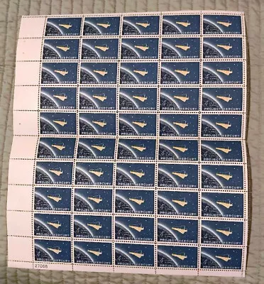 Project Mercury 4 Cent Stamps - Us Man In Space. Full Sheet Of 50 • $8.95