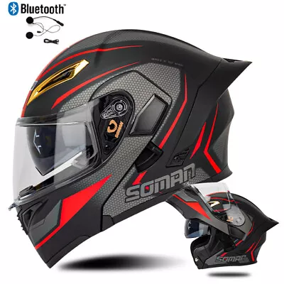 DOT Modular Flip Up Motorcycle Helmets Bluetooth FULL FACE ATV Motorbike Helmet • $122.52