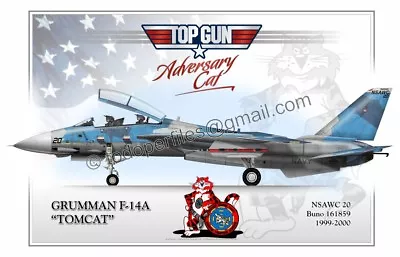 F-14A TOMCAT  TOP GUN   ADVERSARY CAT 20 - Airplane Profile • $18