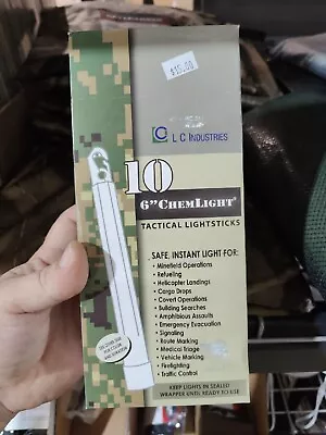 CHEMLIGHT TACTICAL LIGHTSTICKS YELLOW GLOW STICK 6  - 1 Box Of 10 • $15.90