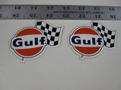 Vintage Pair Of GULF Racing Related Stickers   BIS • $12.27