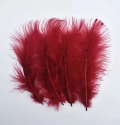 RED WINE Marabou Feathers X 20 Pcs 5  - 7  Inches  Millinery And Crafts FREE P/P • £3.25