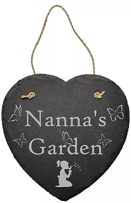 Personalised Engraved Garden Gift Slate Plaque Sign Any Name & Butterfly Images • £9.95