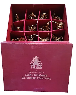 Danbury Mint Christmas Gold Plated Ornaments Set Of 12 8n Box 1987 • $79.99