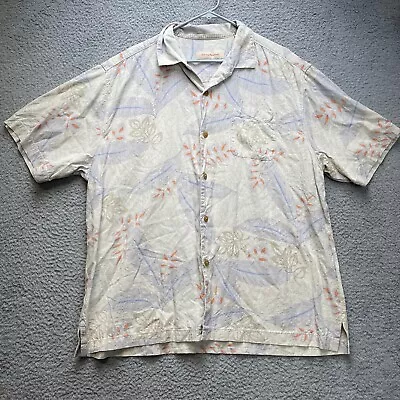 Tommy Bahama Hawaiian Shirt Men XL Floral Button Up Short Sleeve 100% Silk • $15.95