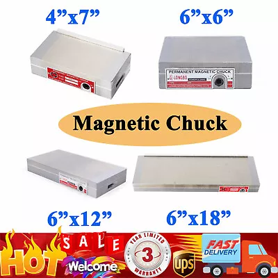 Magnetic Chuck Fit Grinding Machine Permanent Magnetic Chuck 4×7 /6×12 /6×18 ... • $129.05